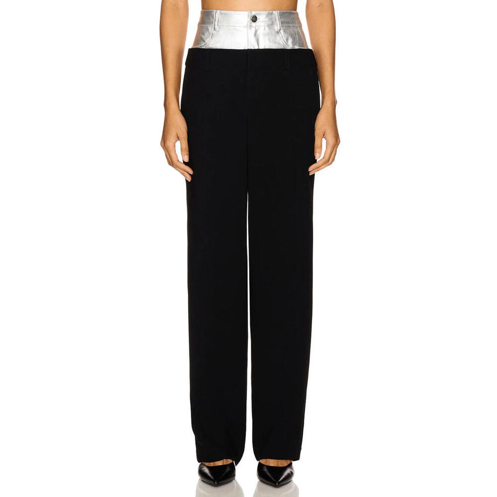 Cinq a Sept Metallic Dionne Pant black silver size 4 NWT $395msrp
